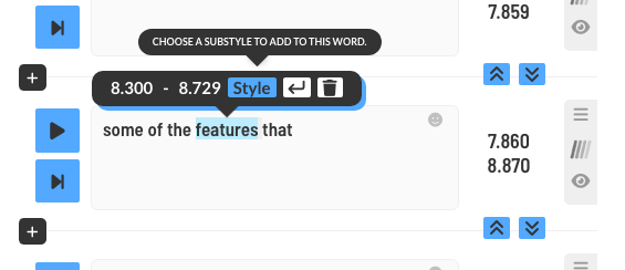Click the STYLE button in the word pop-up